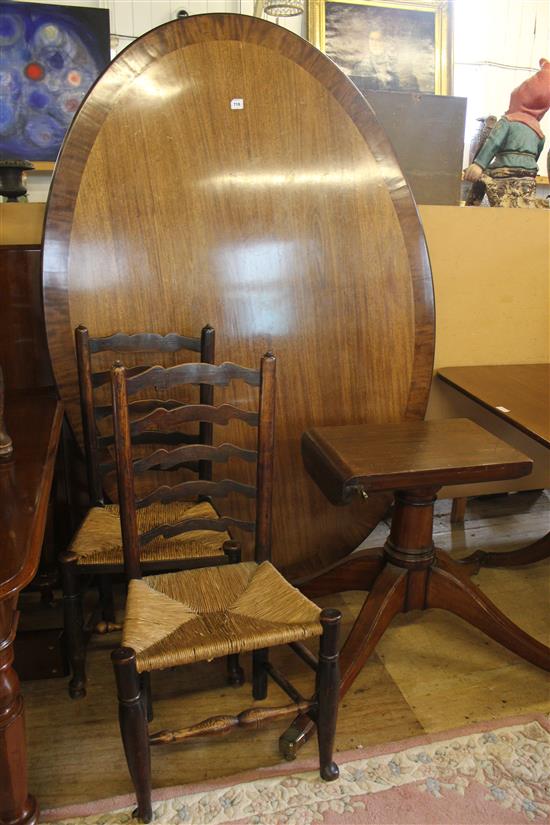 A 19th century mahogany and crossbanded oval dining table, W.6ft 5in.